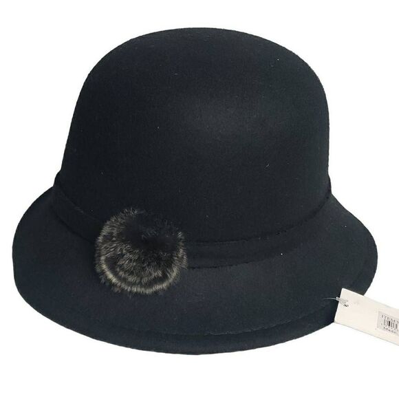 NWT 1920s Style Black Hat - Picture 1 of 16